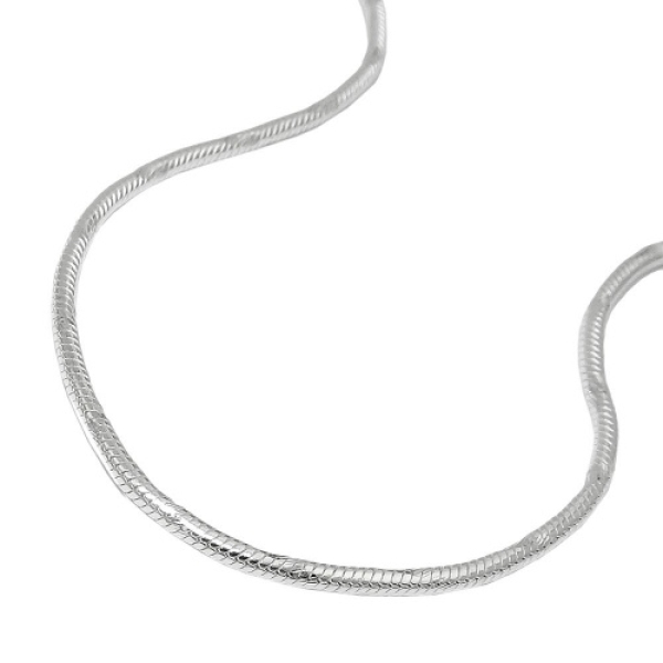 Kette 1,3mm runde Schlangenkette diamantiert Silber 925 38cm