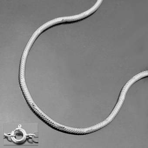 Kette 1,3mm runde Schlangenkette diamantiert Silber 925 50cm
