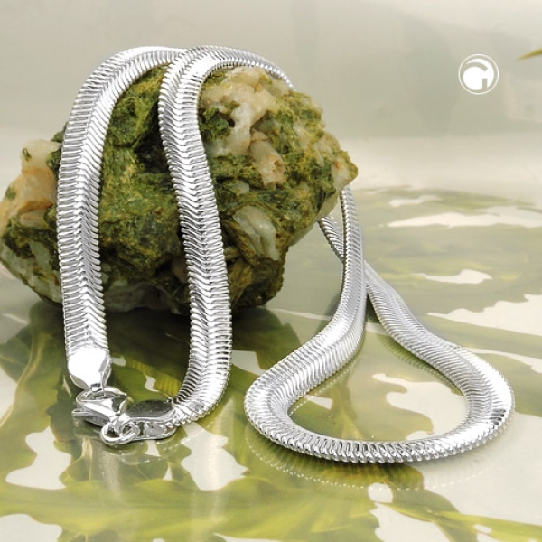 Kette 6x2mm flache Schlangenkette glänzend Silber 925 41cm