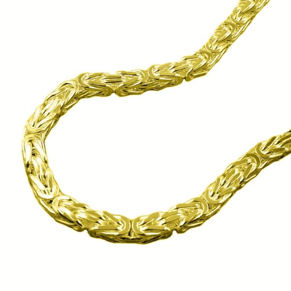 Kette Collier 3mm Königskette Silber 925 vergoldet 60cm