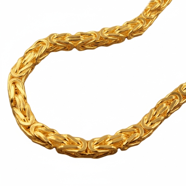 Kette Collier 5mm Königskette Silber 925 vergoldet 70cm
