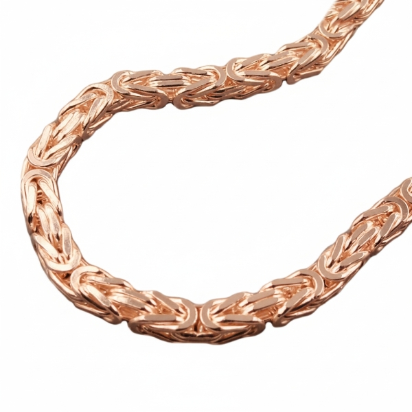 Kette Collier 5mm Königskette Silber 925 rose vergoldet 60cm