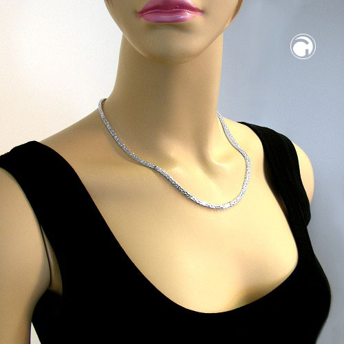 Kette 3x3mm Königskette vierkant glänzend Silber 925 60cm