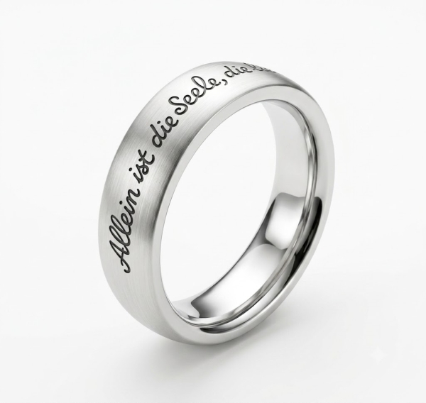 Ring Edelstahl mit Gravur - Goethe