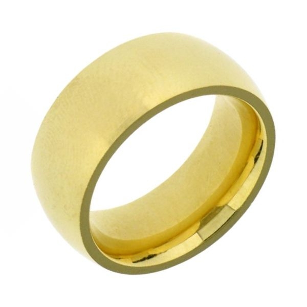 Ring 10mm Edelstahl goldplattiert