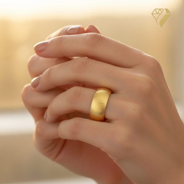 Ring 10mm Edelstahl goldplattiert