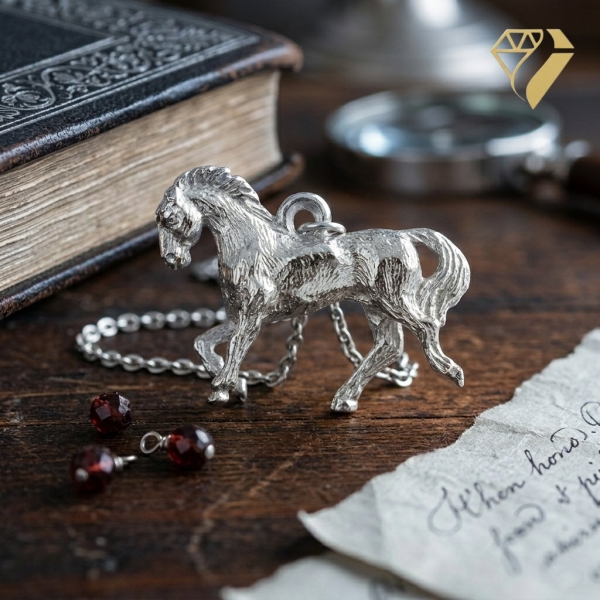 Anhänger Pferd Weissgold