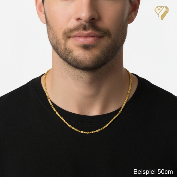 Kette Collier 2,8mm Königskette Silber 925 vergoldet 60cm