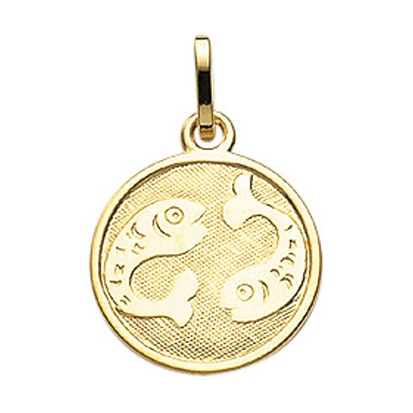 Anhänger Sternzeichen rund 12mm Fische 8Kt 333 GOLD