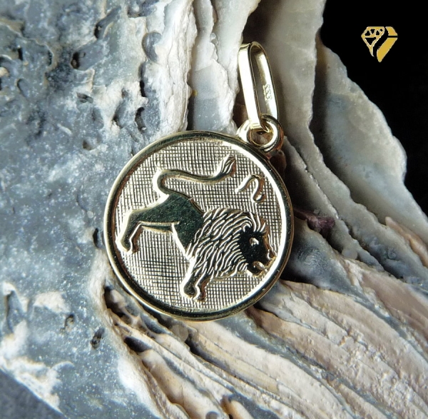 Anhänger Sternzeichen Löwe rund 12mm 8Kt 333 GOLD