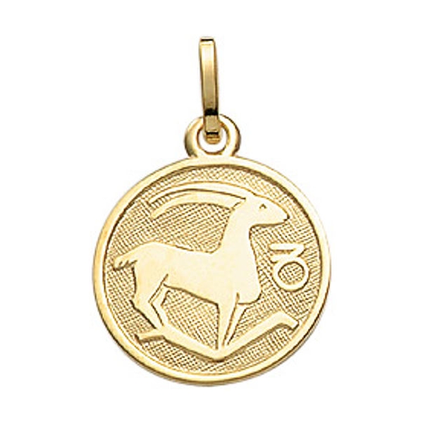 Anhänger Sternzeichen Steinbock rund 12mm 8Kt 333 GOLD