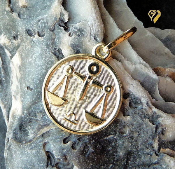 Anhänger Sternzeichen Waage rund 12mm 8Kt 333 GOLD