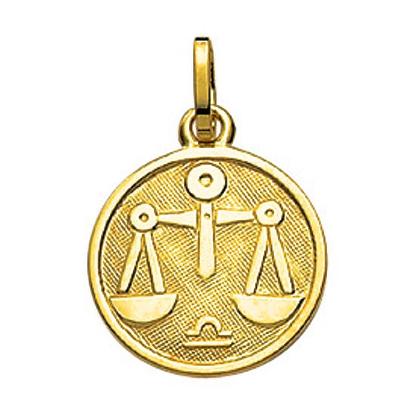Anhänger Sternzeichen Waage rund 12mm 8Kt 333 GOLD