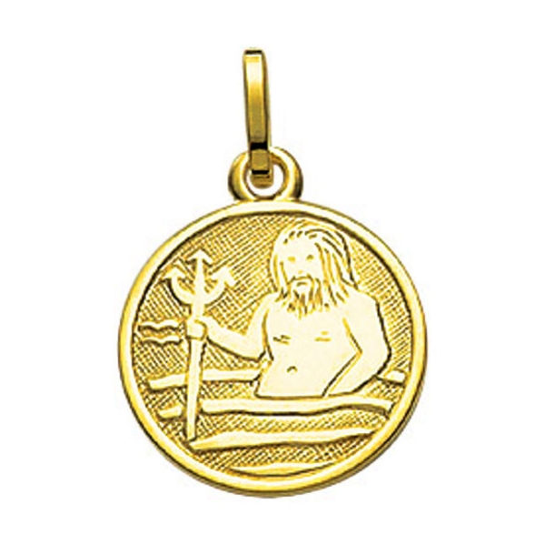 Anhänger Sternzeichen Wassermann rund 12mm 8Kt 333 GOLD