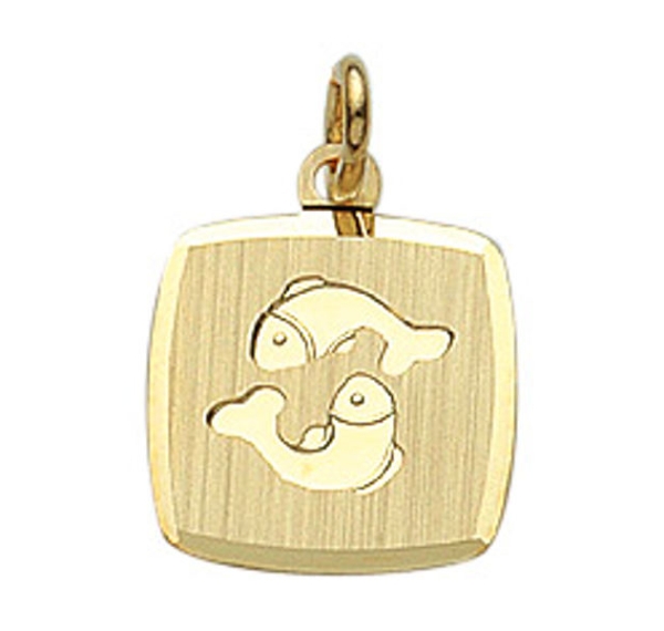 Anhänger Sternzeichen eckig 11x10mm Fische 8Kt 333 GOLD