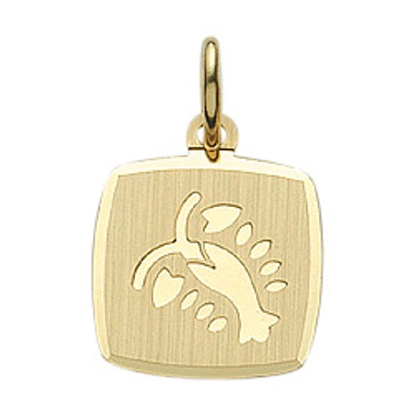 Anhänger Sternzeichen eckig 11x10mm Krebs 8Kt 333 GOLD