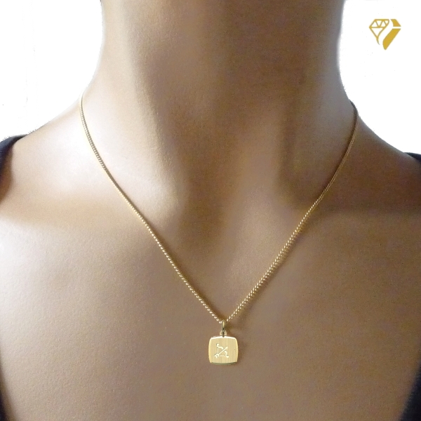 Anhänger Sternzeichen eckig 11x10mm Schütze 8Kt 333 GOLD