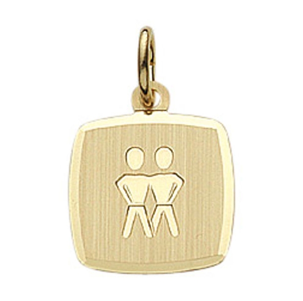 Anhänger Sternzeichen eckig 11x10mm Zwilling 8Kt 333 GOLD