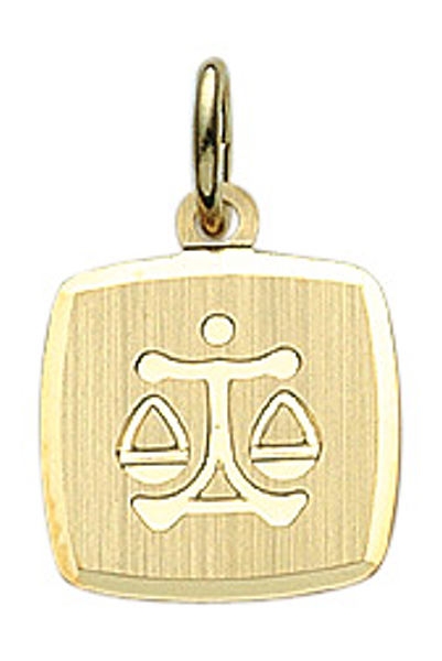 Anhänger Sternzeichen eckig 11x10mm Waage 8Kt 333 GOLD