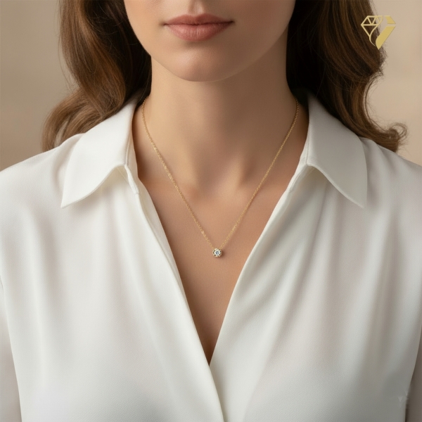 Anhänger Brillant 0,07ct mit Ankerkette 42-45cm 585 GOLD