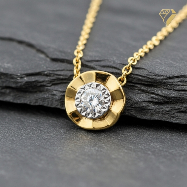 Anhänger Brillant 0,07ct mit Ankerkette 42-45cm 585 GOLD