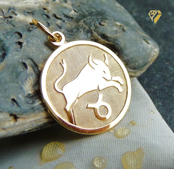 Anhänger Sternzeichen rund 16mm Stier 8Kt 333 GOLD