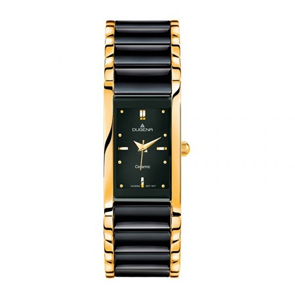 Dugena Damen Armbanduhr schwarz gold