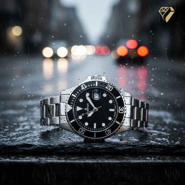DUGENA Damen - Herrenuhr schwarz Diver 4460775 Quarz