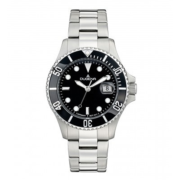DUGENA Damen - Herrenuhr schwarz Diver 4460775 Quarz