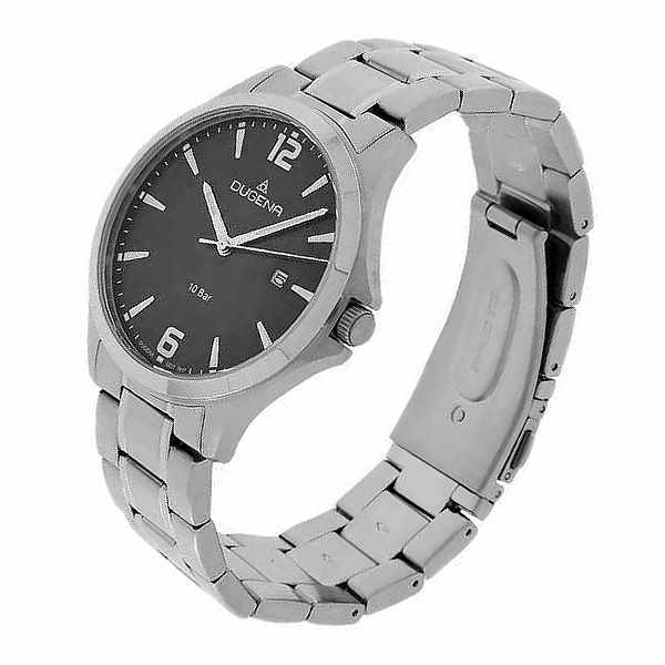 Dugena Herrenuhr schwarz silber Boston 4460995 Quarz