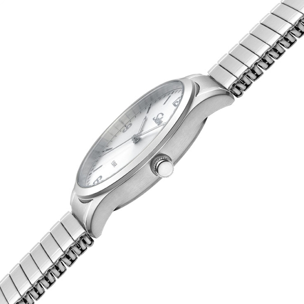 SELVA Herren Quarz Armbanduhr mit Zugband Zifferblatt silber Ø 39mm