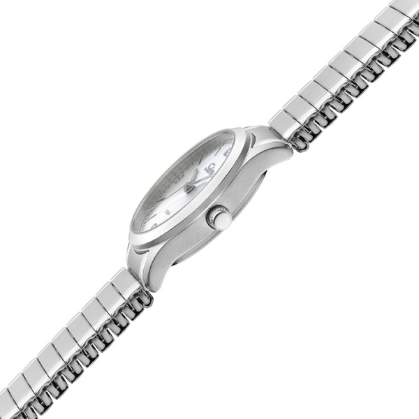 SELVA Damen Quarz Armbanduhr mit Zugband Zifferblatt silber Ø 27mm