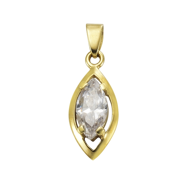 Anhänger 22,5x7,3mm Zirkonia Navetteschliff 8Kt 333 GOLD