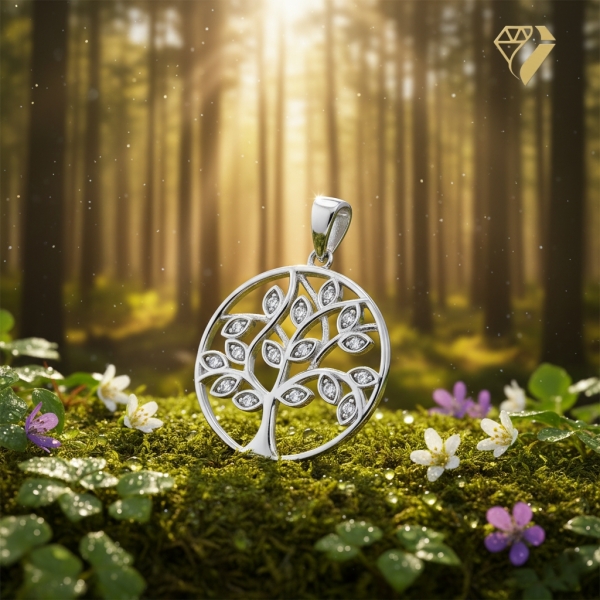 Anhänger Lebensbaum silber Zirkonia