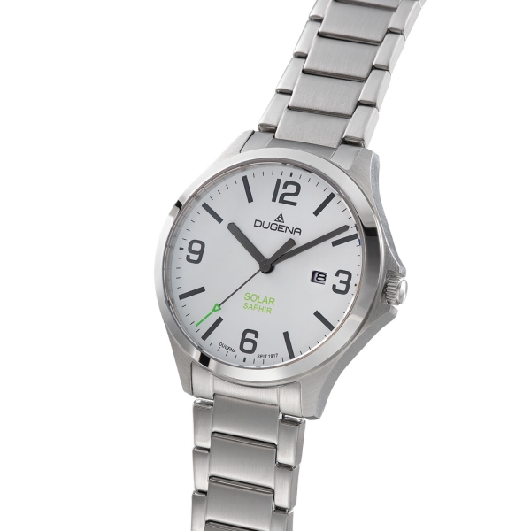 DUGENA Herrenuhr weiss Boston Solar 4461146 Quarz