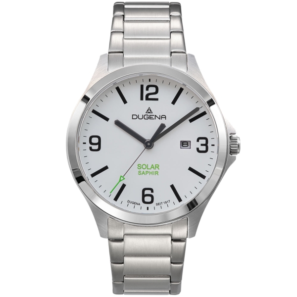 DUGENA Herrenuhr weiss Boston Solar 4461146 Quarz