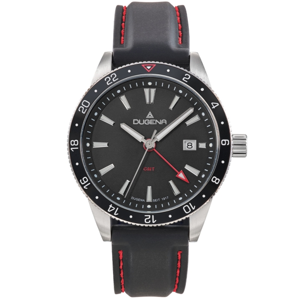 DUGENA Herrenuhr schwarz GMT 4461131 Quarz