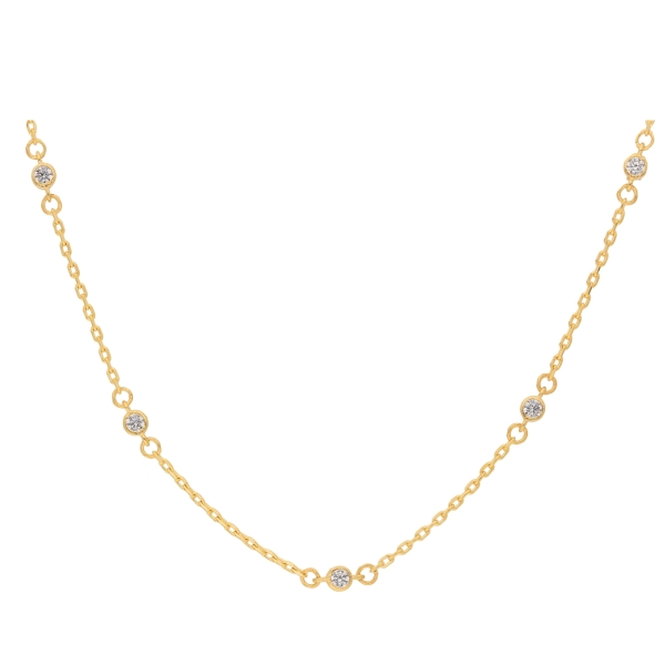 Collier Rundanker Kette mit Zirkoniaanhängern rund 2,2mm aus 333 Gold 42+3cm