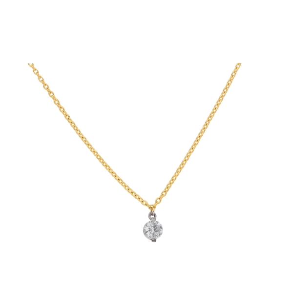 Collier Rundanker Kette mit Zirkoniaanhänger rund aus 333 Gold 42+3cm