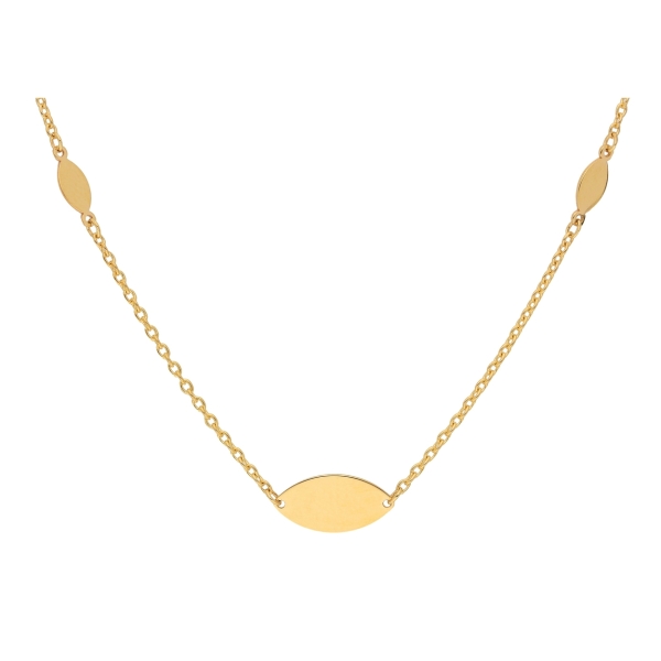 Collier Rundanker Kette mit ovalen Zwischenplatten aus 333 Gold 42+3cm