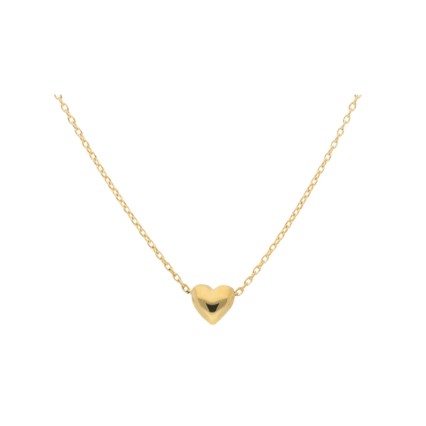 Collier Rundanker Kette mit Herzanhänger 6mm aus 333 Gold 42+3cm
