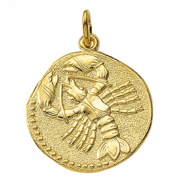 Anhänger Sternzeichen Krebs Relief rund 18mm 8Kt 333 GOLD