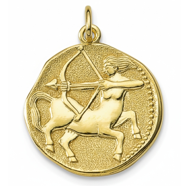 Anhänger Sternzeichen Schütze Relief rund 18mm 8Kt 333 GOLD