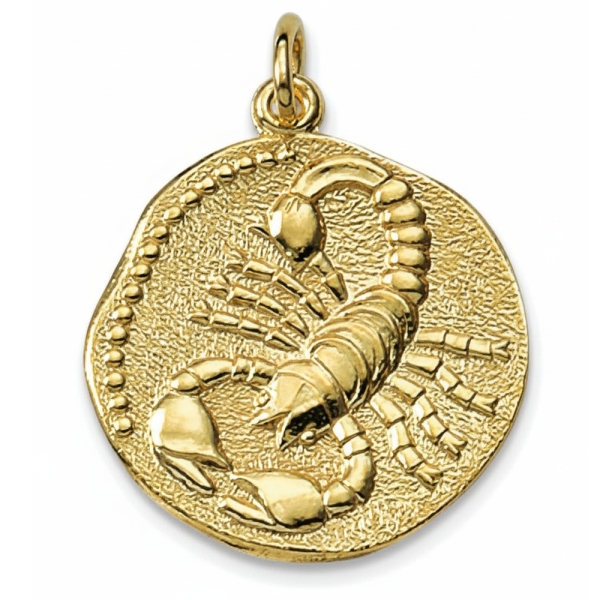 Anhänger Sternzeichen Skorpion Relief rund 18mm 8Kt 333 GOLD
