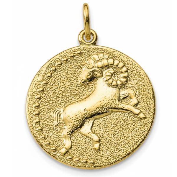 Anhänger Sternzeichen Widder Relief rund 18mm 8Kt 333 GOLD