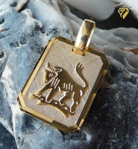 Anhänger Sternzeichen eckig 12x16mm Stier 8Kt 333 GOLD