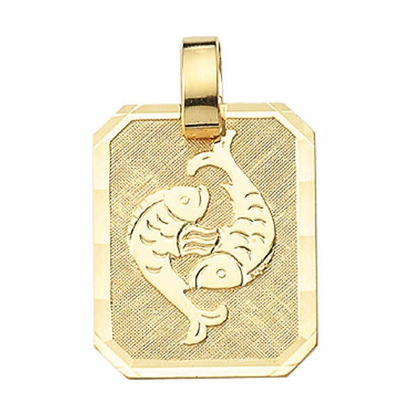 Anhänger Sternzeichen eckig 15x19mm Fische 8Kt 333 GOLD
