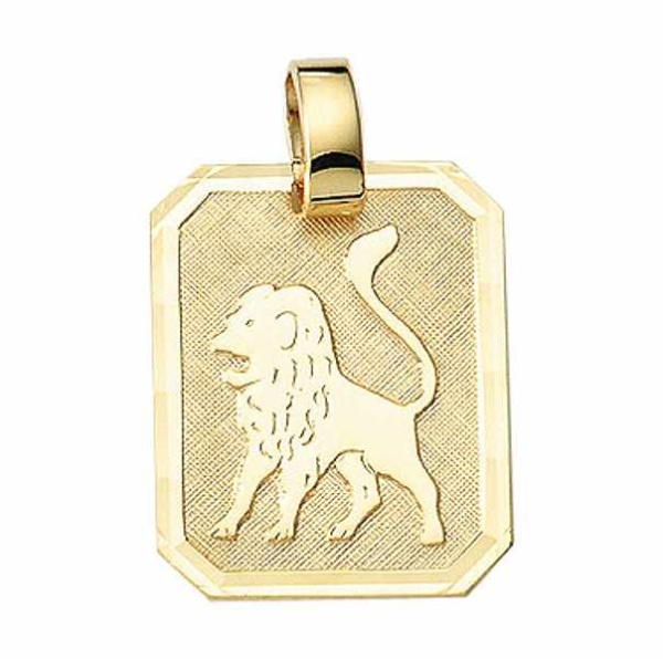 Anhänger Sternzeichen eckig 15x19mm Löwe 8Kt 333 GOLD
