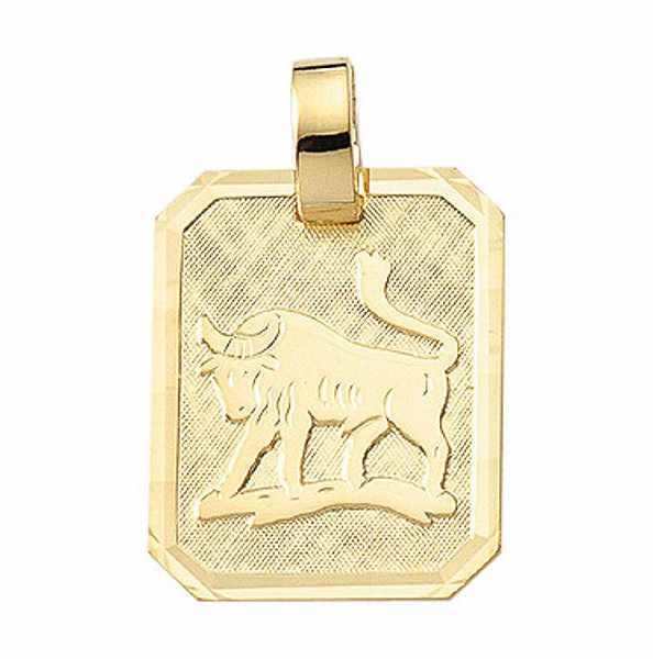 Anhänger Sternzeichen eckig 15x19mm Stier 8Kt 333 GOLD