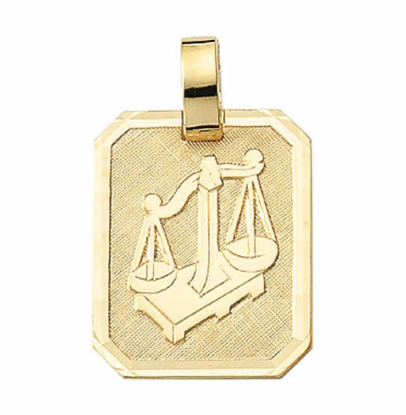 Anhänger Sternzeichen eckig 15x19mm Waage 8Kt 333 GOLD